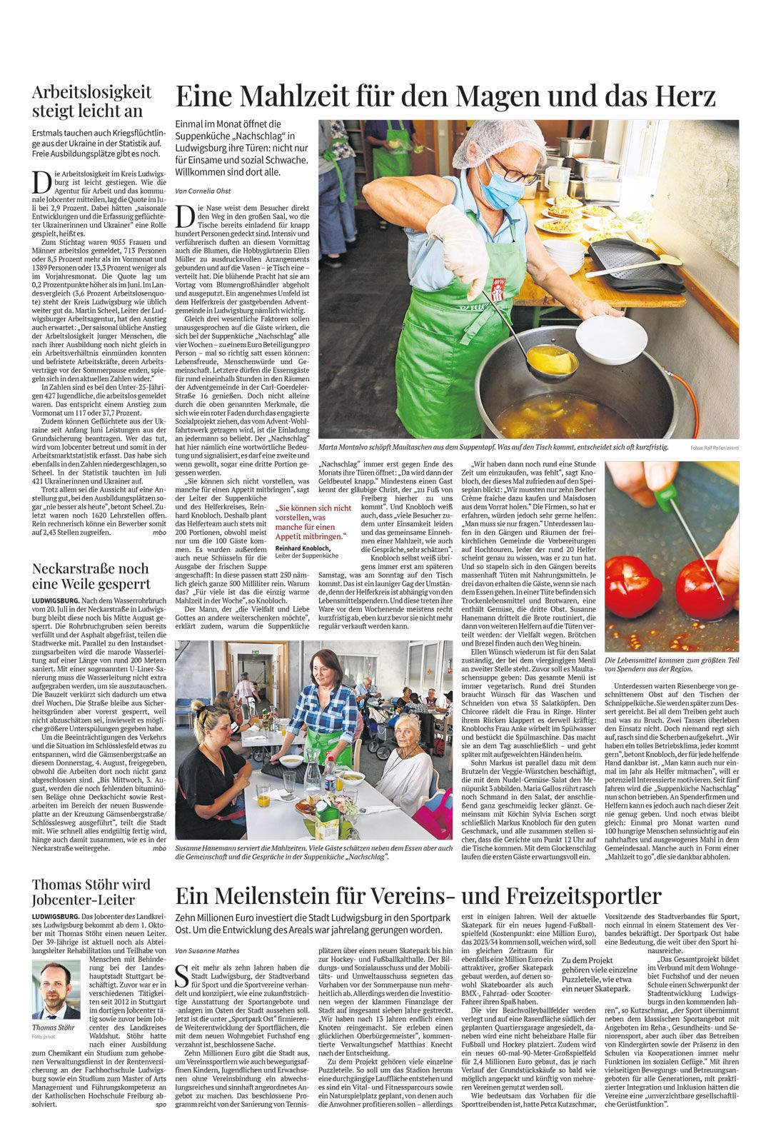 Suppenküche Nachschlag Zeitungsartikel August 2022